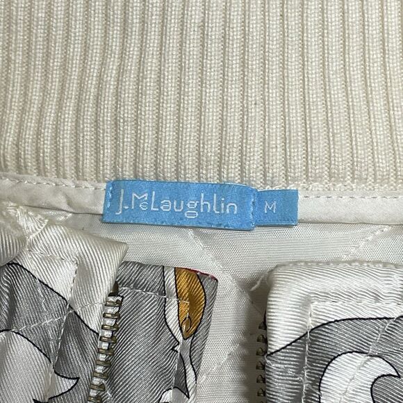 J. McLaughlin 100% Silk Floral Medallian Zippered Vest Sz M - Picture 12 of 13